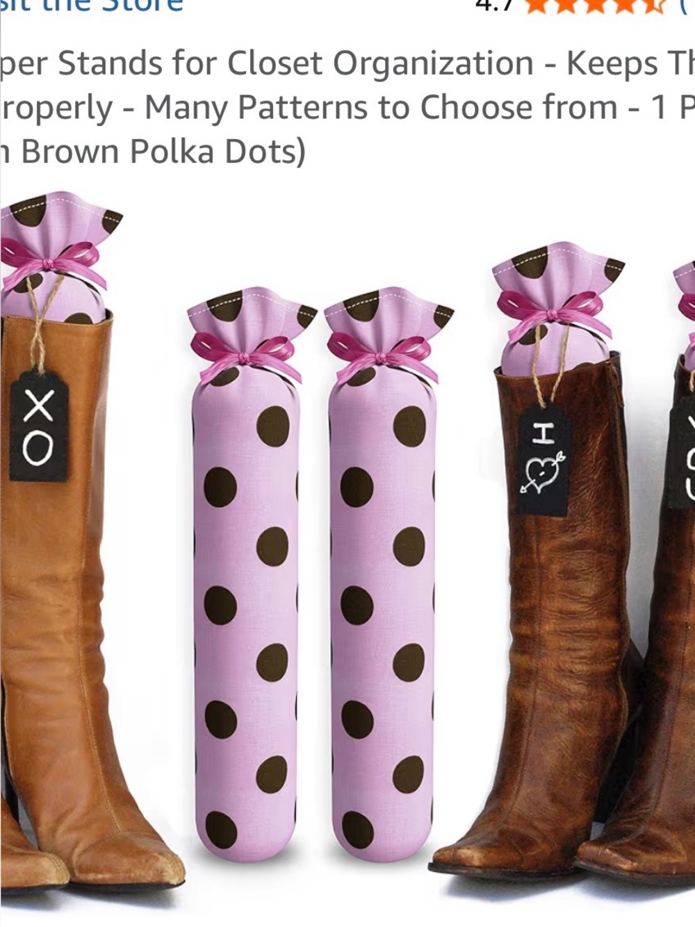 Brand New Navy Polka Dot Boot holder Set